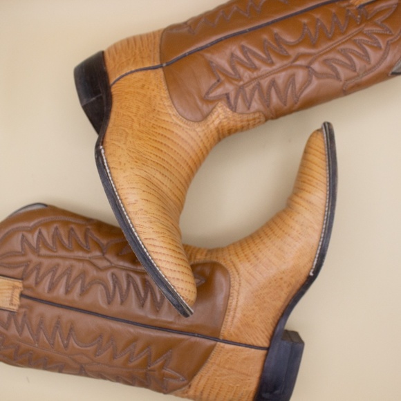 San Diego Leather Cowboy Boots Made in Mexico Women's Size 6 - Picture 8 of 11